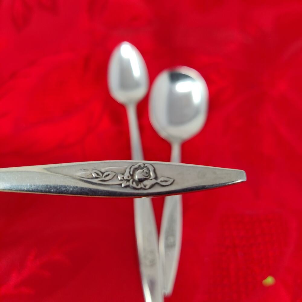 3X Baby Oneida MY ROSE Youth CHILD Fork Spoon Set Stainless Steel LASTING ROSE